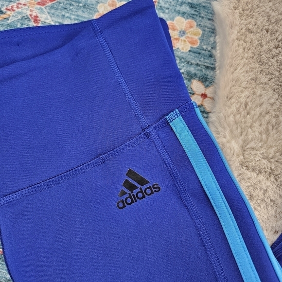 Adidas Multicolor Blue Crop Climalite Leggings DU1852 Small - Picture 6 of 8